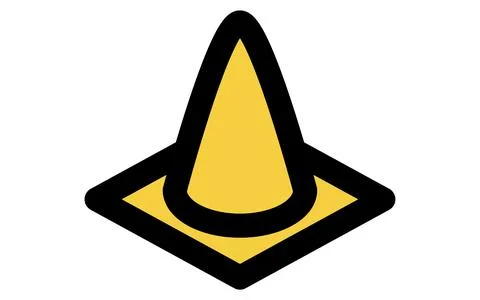 Isometric illustration of a simple line drawing of a triangular cone Stockillustratie