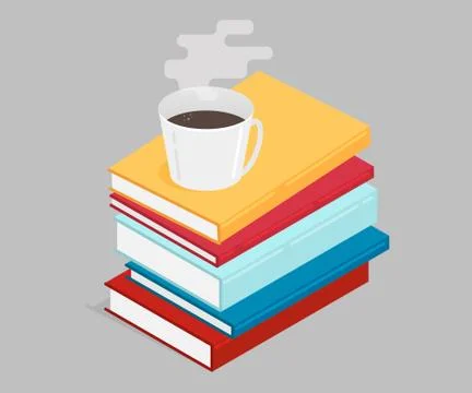The isometric illustration of a stack of books. Illustrazione stock