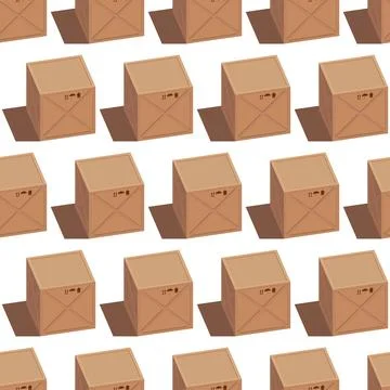 Isometric illustration of a vector cargo 3d brown wooden box with transportat Illustrazione stock