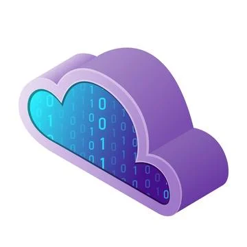 Isometric illustration web computer technology symbol web cloud 스톡 일러스트