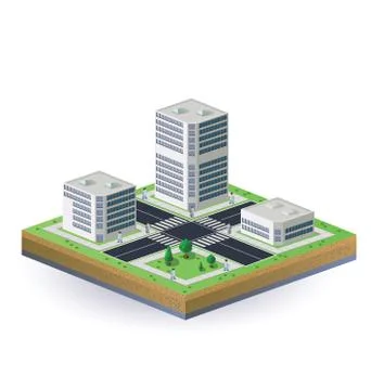 Isometric image  of the city Stock Illustration