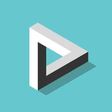 Isometric impossible Penrose triangle Stock Illustration