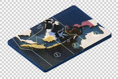 Isometric Indonesia Time Zone Map 스톡 일러스트