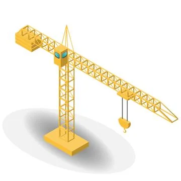 Isometric industrial crane for construction. Stock Illustration