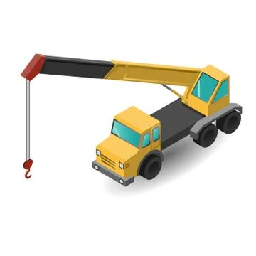 Isometric industrial crane for construction. Stock Illustration