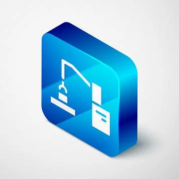 Isometric Industrial machine robotic robot arm hand factory icon isolated on Illustrazione stock