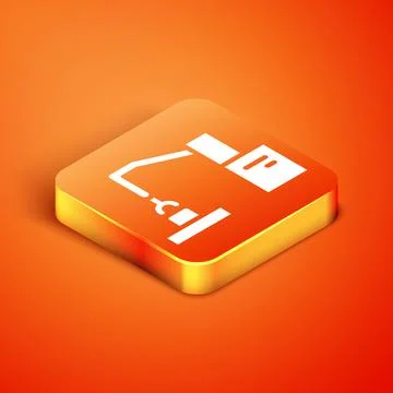 Isometric Industrial machine robotic robot arm hand factory icon isolated on Illustrazione stock