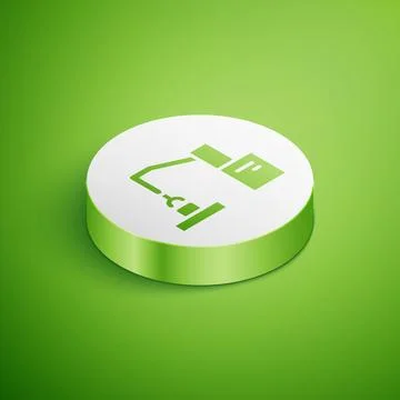 Isometric Industrial machine robotic robot arm hand factory icon isolated on  Illustrazione stock