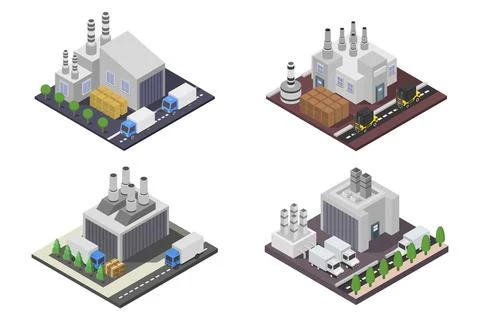 Isometric industry on background Stock Illustration