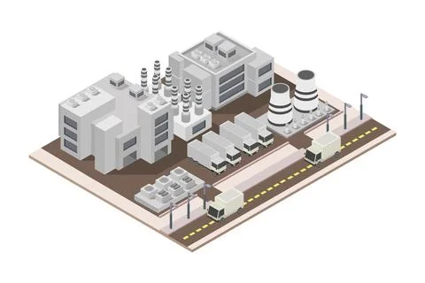 Isometric industry illustrated on background Stock Illustration
