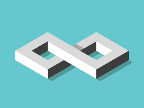 Isometric infinity sign concept Stock Illustration