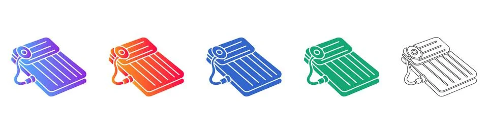 Isometric Inflatable Bed Icons Stock Illustration