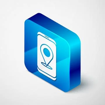 Isometric Infographic of city map navigation icon isolated on grey backgrou.. Stock Illustration