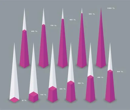 Isometric infographic elements. A pyramid chart. Vector illustration. Stock Illustration