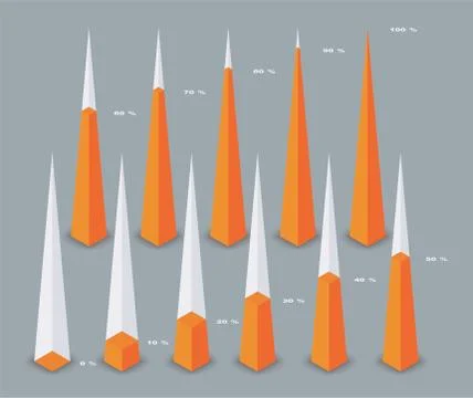 Isometric infographic elements. A pyramid chart. Vector illustration. Stock Illustration