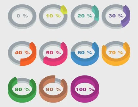 Isometric infographic elements. Vector illustration. Pie chart Stock Illustration