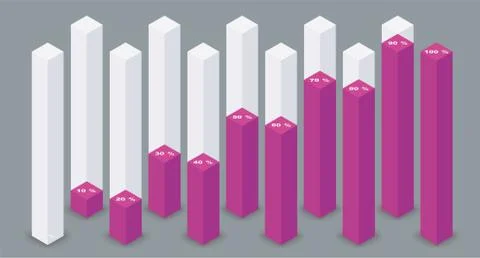 Isometric infographic elements. Vector illustration. Stock Illustration