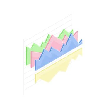 Isometric Infographic as Graphic Visual Representation of Information or Data イラスト素材