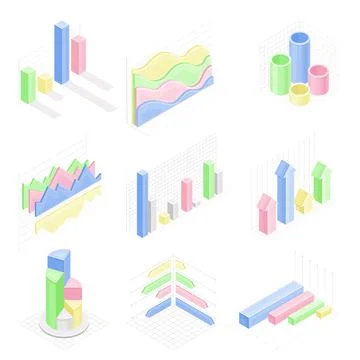 Isometric Infographic as Graphic Visual Representation of Information or Data Illustrazione stock