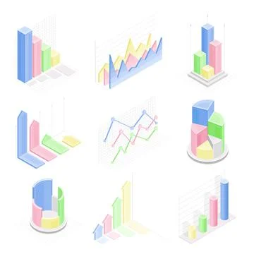 Isometric Infographic as Graphic Visual Representation of Information or Data Stock Illustration