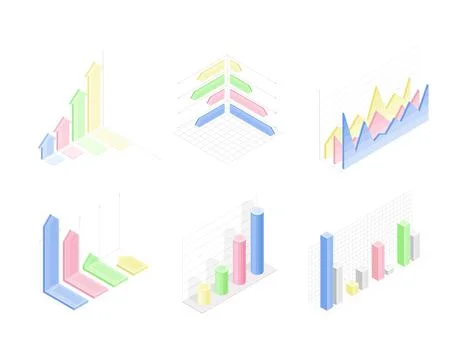 Isometric Infographic as Graphic Visual Representation of Information or Data 스톡 일러스트
