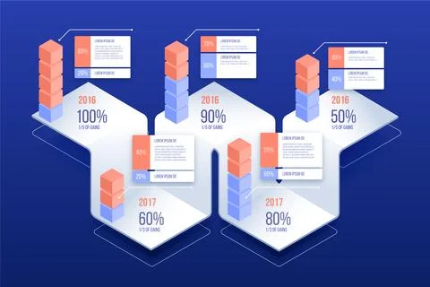 Isometric infographics design Stock Illustration