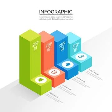 Isometric infographics template design Stock Illustration