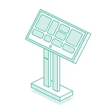 Isometric interactive kiosk. Self service terminal in subway or on train st.. Stock Illustration