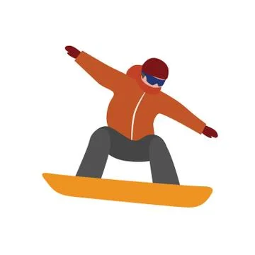 Isometric isolated vector man snowboarder. Urban style and hot tricks in park Stock Illustration