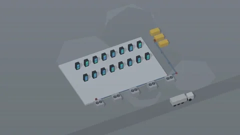 Isometric isometric data center servers cooling technology overcast loop Stock Footage 340333150