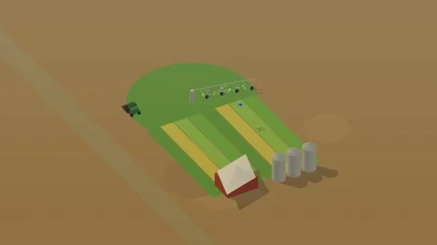 Isometric isometric smart farm irrigation tractor agriculture sunset loop 스톡 동영상 340334111