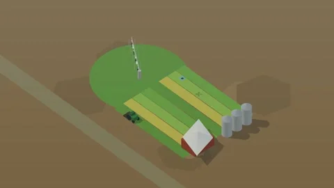 Isometric isometric smart farm irrigation tractor agriculture loop rotating 스톡 동영상 340334498