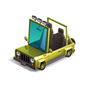 Isometric jeep Stock Illustration