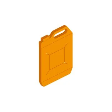 Isometric jerrycan vector icon sign isolated on white background. Stock Illustration