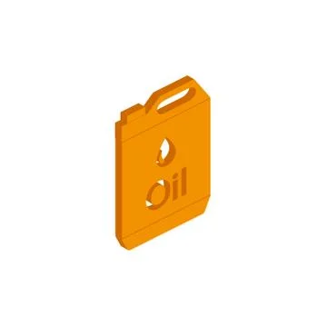 Isometric jerrycan vector icon sign isolated on white background. イラスト素材