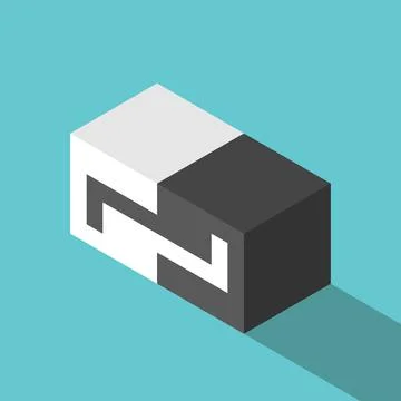 Isometric jigsaw puzzle cubes Stock Illustration