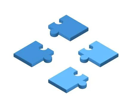 Isometric jigsaw puzzle vector Stock Illustration