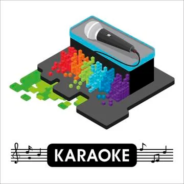 Isometric karaoke microphon. Stock Illustration