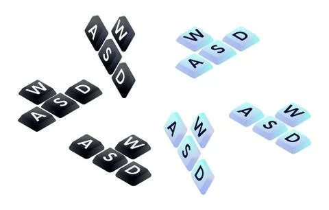Isometric keyboard buttons WASD. Concept cybersport Illustrazione stock