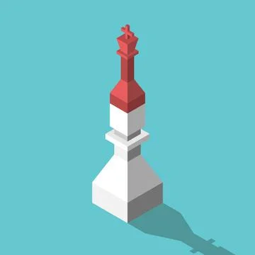Isometric king on pawn Stock Illustration