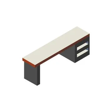 Isometric the kitchen table concept design vector Stock Illustration