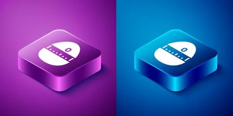Isometric Kitchen timer icon isolated on blue and purple background. Cooking Stock Illustration