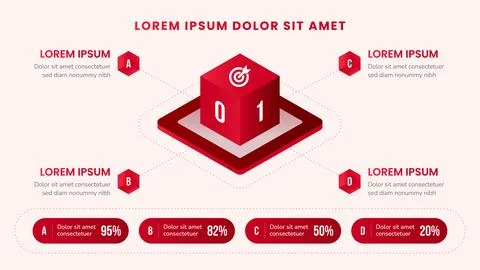 Isometric KPI Dashboard Infographic with Performance Metrics Stock Illustration