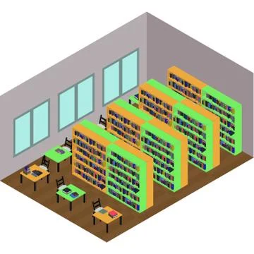 Isometric labrary Stock Illustration