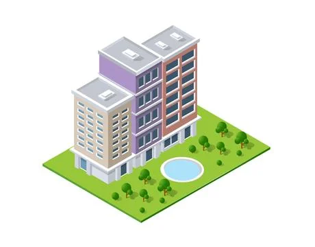 Isometric landscape design. Vector illustration isolated for Illustrazione stock