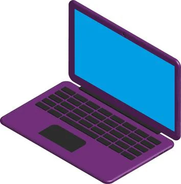 Isometric Laptop. Computer Mock-up Vector Stock Illustration