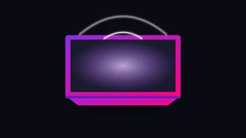 Isometric Laptop Icon with Pulsing Wireless Signal Arcs and Purple Pink Gra.. Stock Footage 346130724