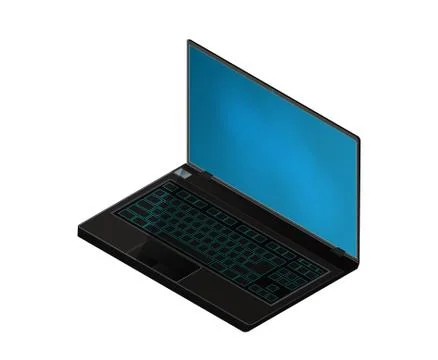 Isometric laptop illustration. Stock Illustration
