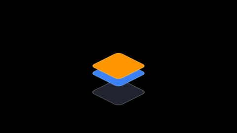 Isometric layered data plates floating on black background Stock Footage 346761346