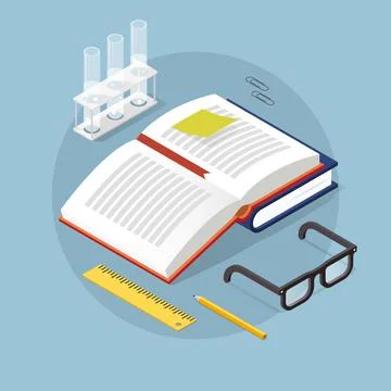 Isometric Learning Concept Illustration Stock Illustration